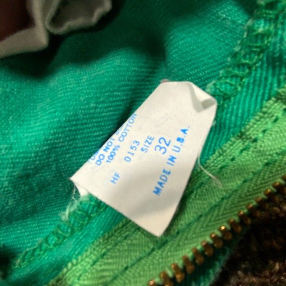Vintage BRISTOL BLUES Womens Jean Short Waist 32 Green Denim USA High Rise Chino - Picture 5 of 8